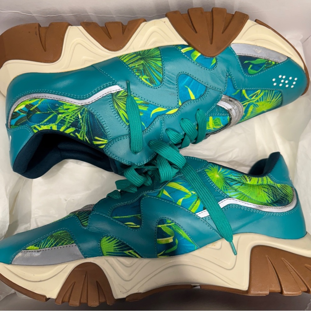 Versace Teal and Green Sneakers